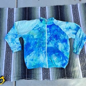 Vintage 80s tie dye banana bay zip windbreaker blue